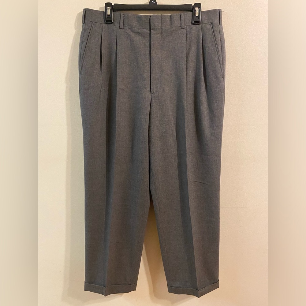 Mens Brooks Brothers Brooksease Gray Dress Pants Slacks 34" Waist 34x30
